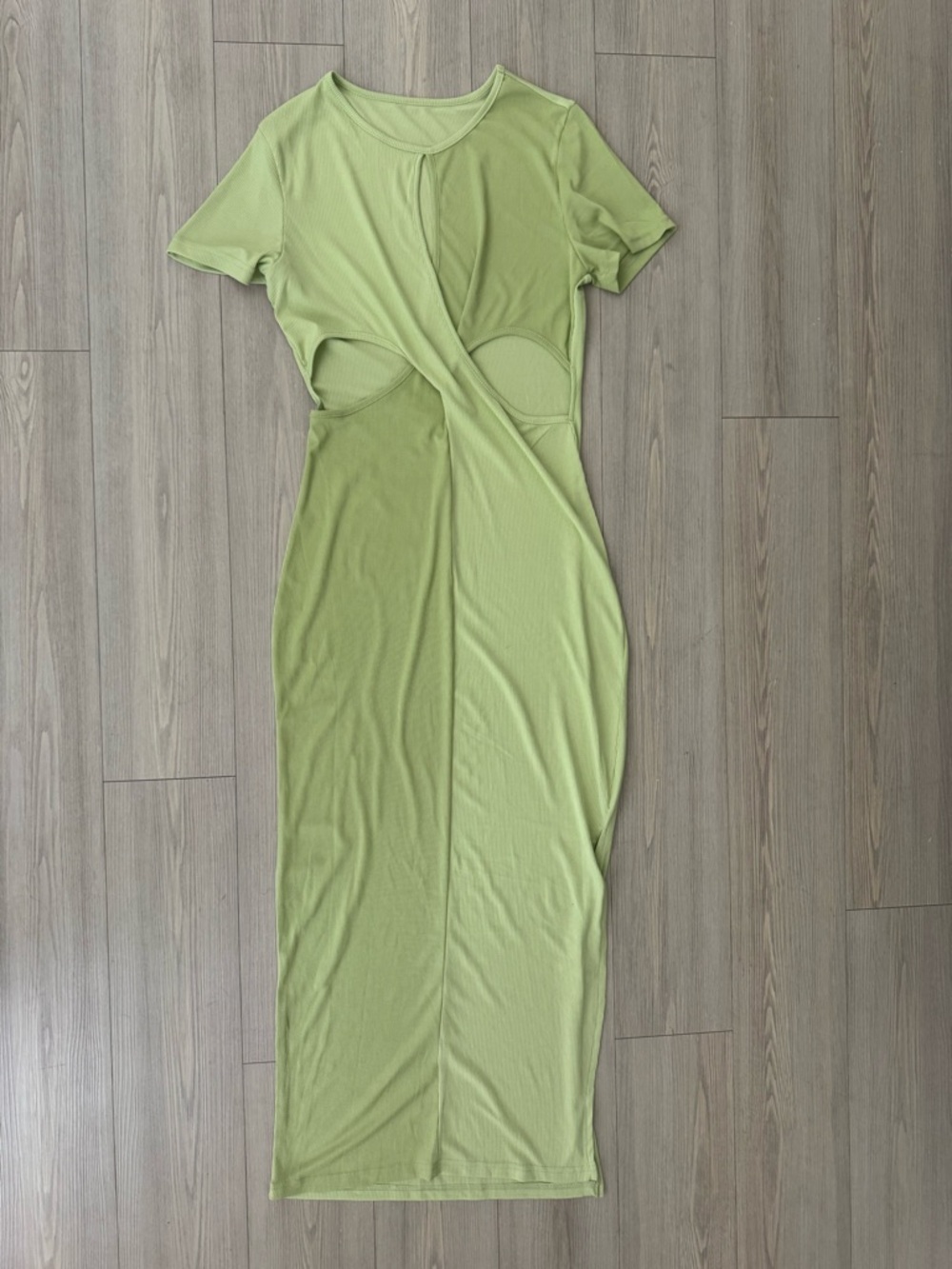 Women’s Lime Green Cutout Midi Dress